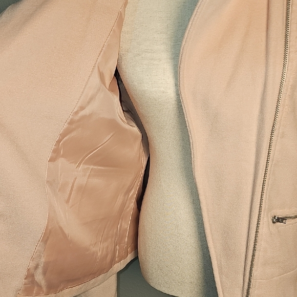 Piperlime Light Pastel Pink Moto Jacket with Oversized Collar and Relaxed Fit LG - Picture 11 of 13